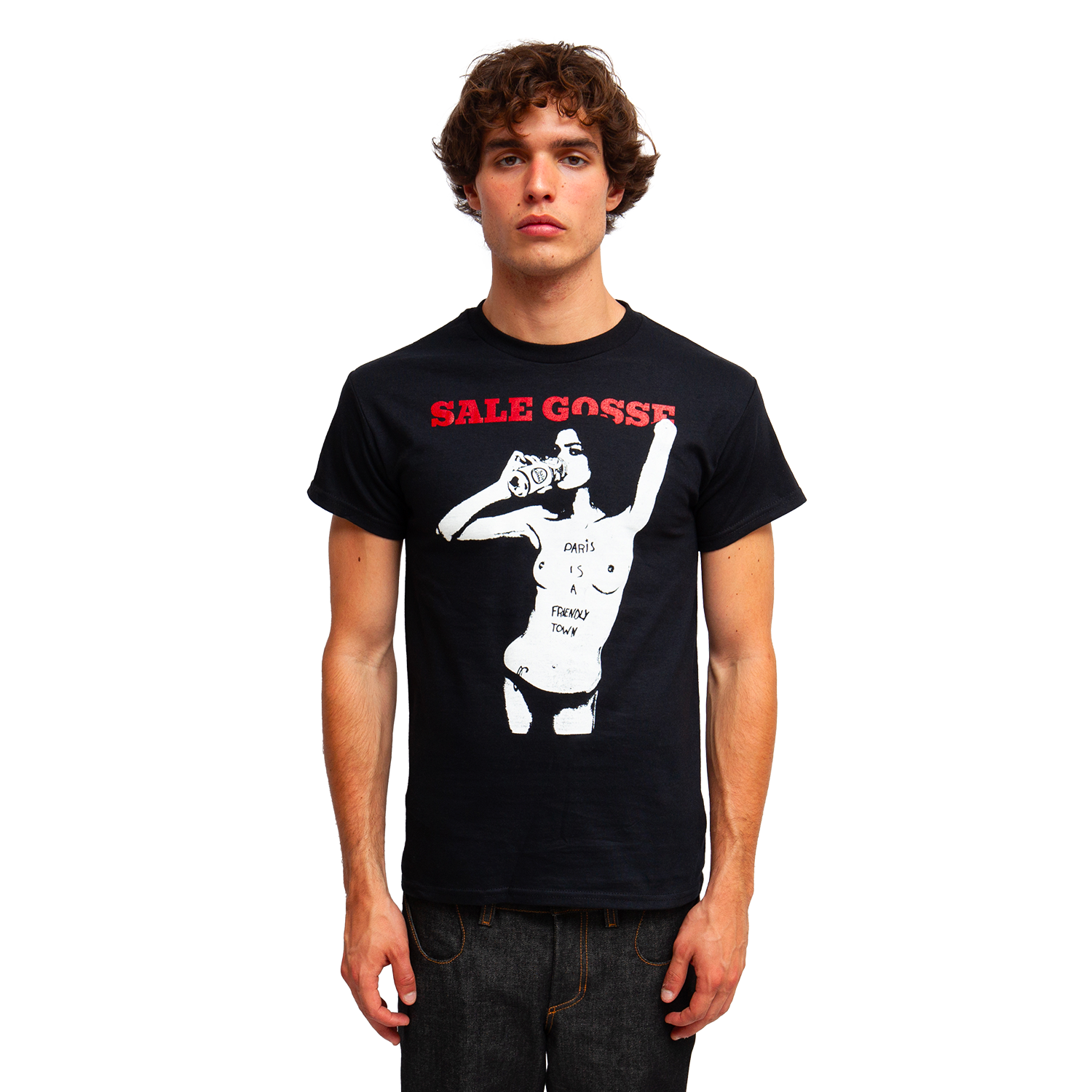 t-shirt Sale Gosse Plat Boy en coton bio, sérigraphié en France, au style rock vintage inspiré de la culture pop et streetwear.