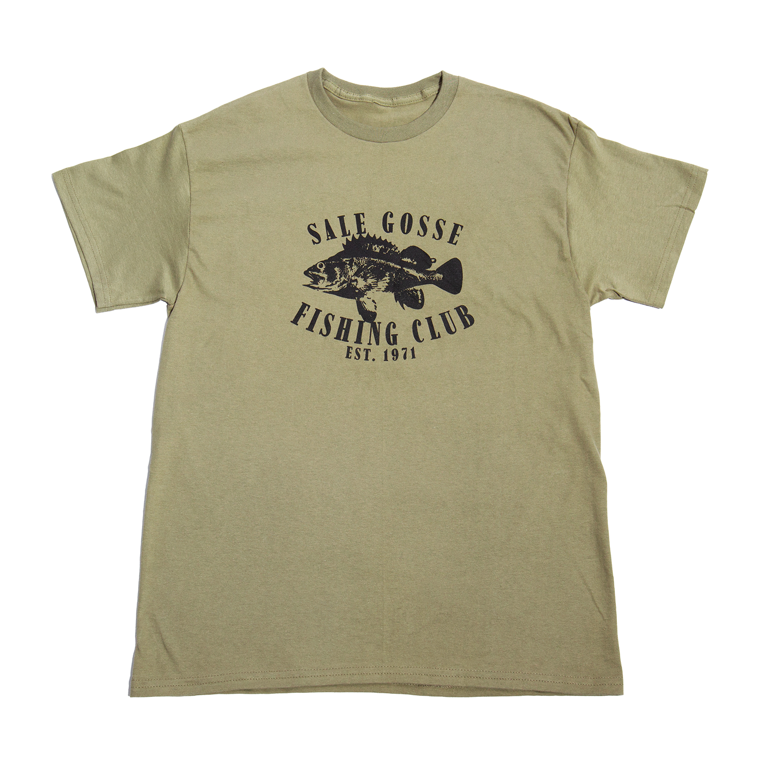 t-shirt Sale Gosse Fishing Club en coton bio, sérigraphié en France, au style pêche vintage, workwear et durable.