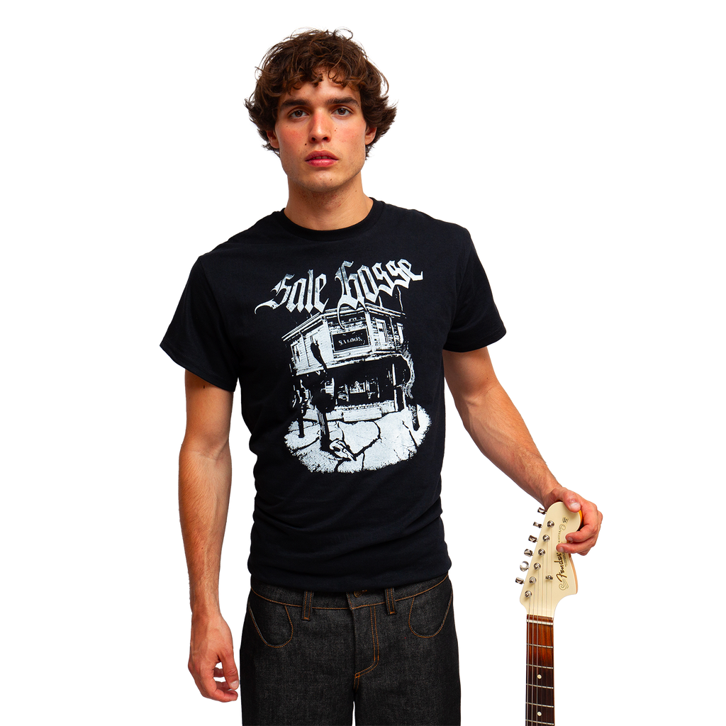 t-shirt noir Sale Gosse inspiré de Motörhead, en coton bio épais, sérigraphié en France, au style rock métal vintage et durable