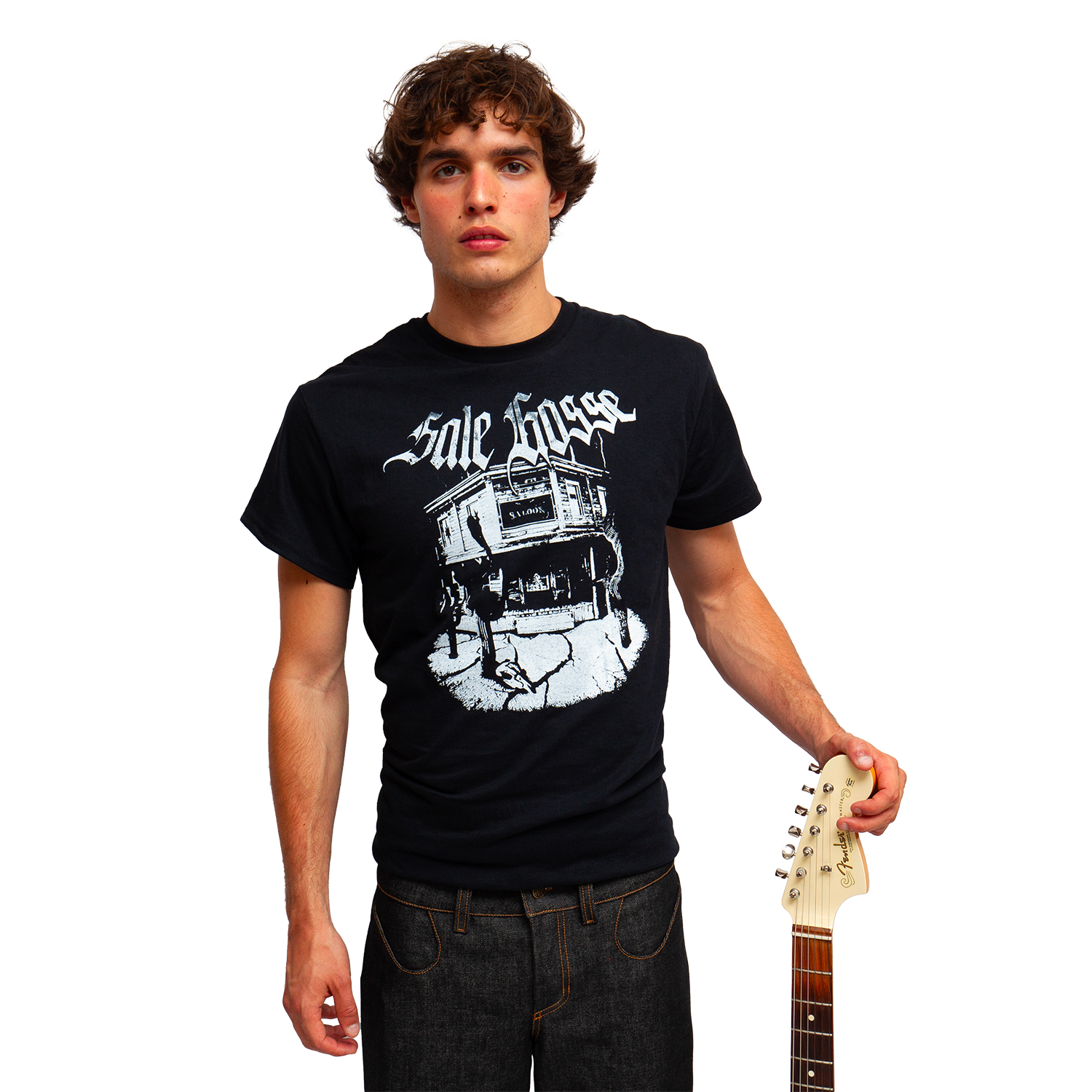 t-shirt noir Sale Gosse inspiré de Motörhead, en coton bio épais, sérigraphié en France, au style rock métal vintage et durable