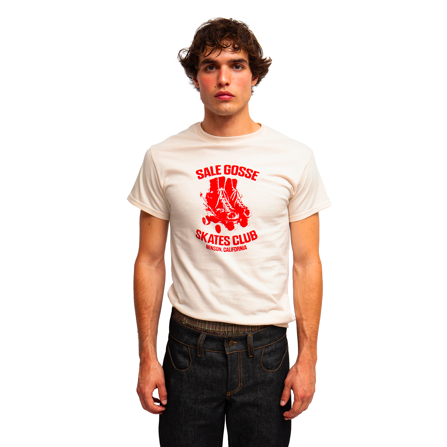 t-shirt Sale Gosse Skate inspiré par George Benson et son clip Give Me the Night, en coton bio, sérigraphié en France, style funk et street vintage.